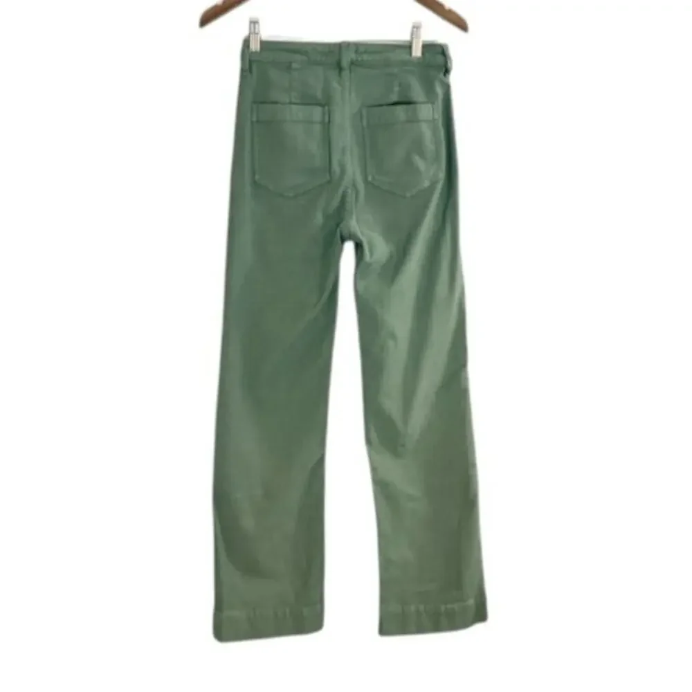 Quince French Terry Wide Leg Pants Size 6 Faded Cargo Green
